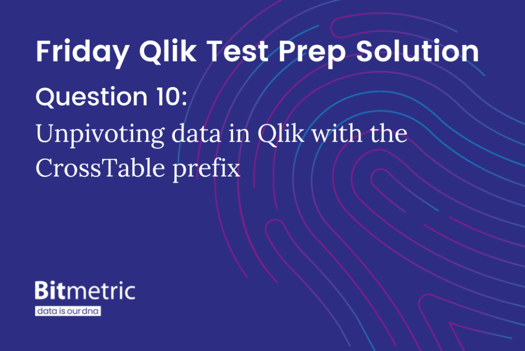 In this post we'll learn how to unpivot data in Qlik Sense or QlikView with the CrossTable prefix