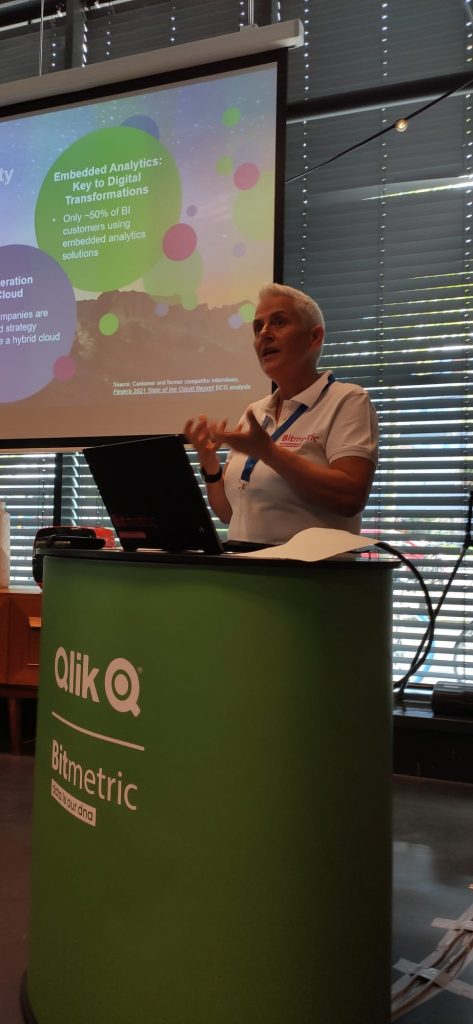 Angelika Klidas delivering the Qlik Vision keynote at QlikWorld Amsterdam 2022
