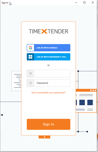 The new login screen of TimeXtender version 22