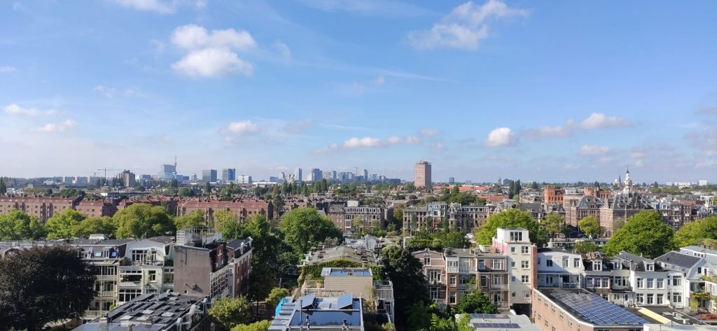 The view of Amsterdam from the rooftop terrace at QlikWorld Amsterdam 2022