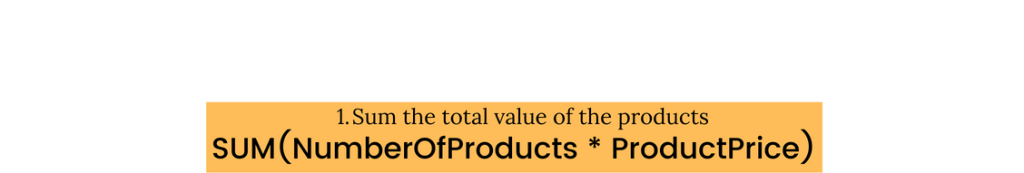 Sum the total value of the products