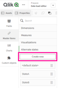 Creating a new Alternate State in Qlik Sense