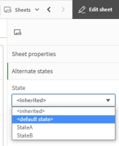 Applying an alternate state to a sheet in Qlik Sense.