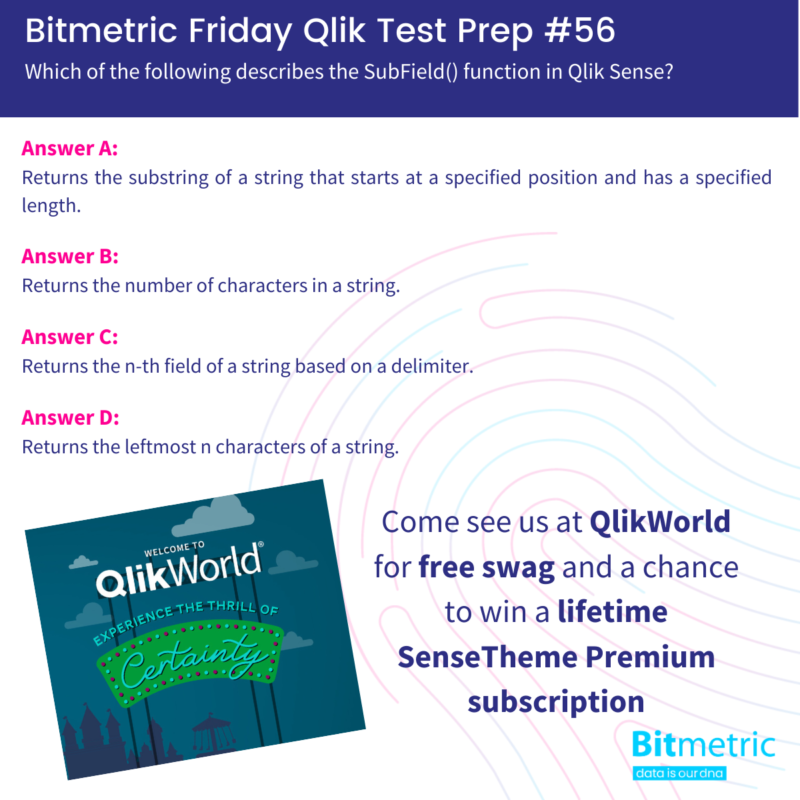 Extracting text from strings with the SubField() function in Qlik Sense